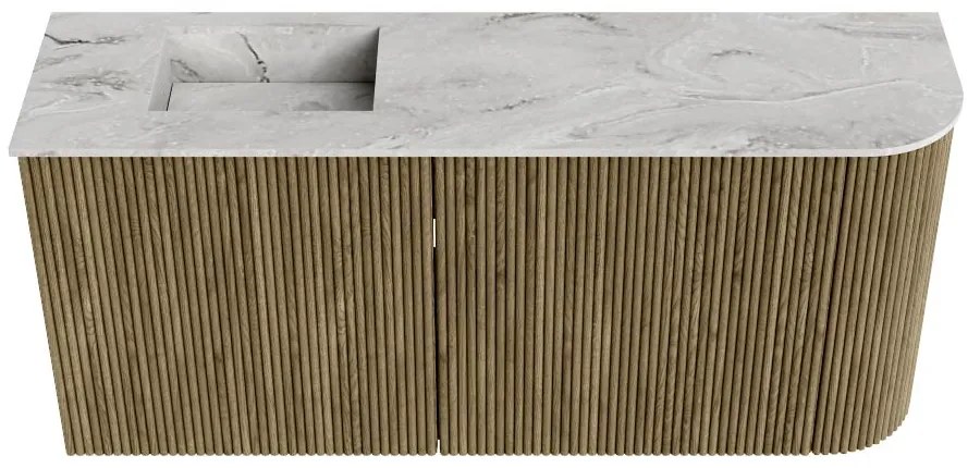 Mondiaz Joya DLux 90cm toiletmeubel ronding rechts dusk met wastafel faye links 1 kraangat glace