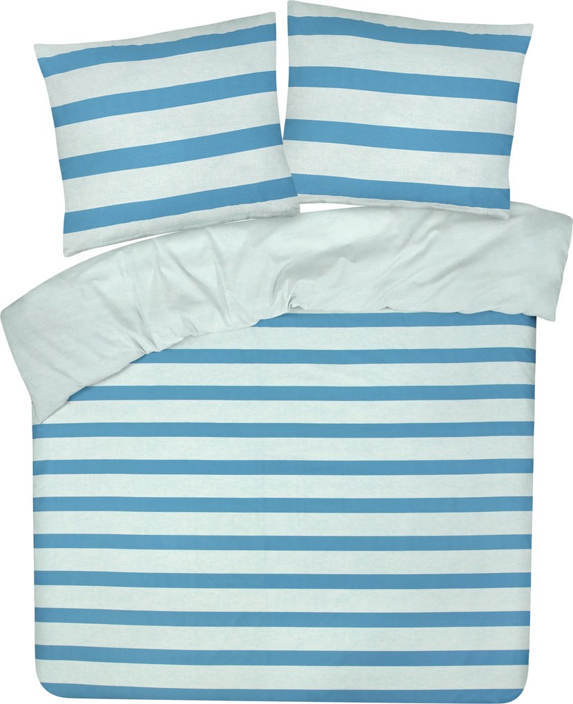 Dekbedovertrek My Design - 100% katoen - 200x200 -  streep blauw