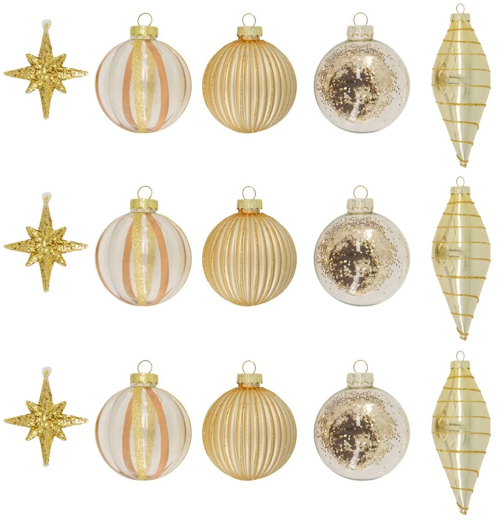 HEMA Glazen Kerstballen Set Goud - 15 Stuks (goud)
