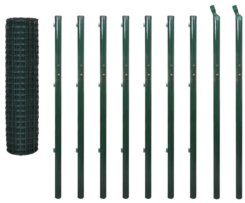 vidaXL Euro hek 10x1,7 m staal groen