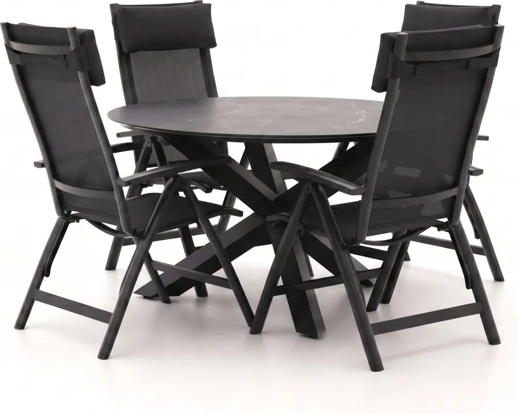 Diningset Bellagio  | 4 personen | Tuinset sintered stone | 5-delig | Kees Smit Tuinmeubelen