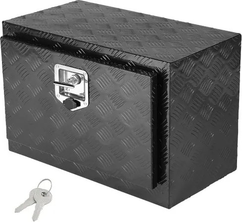 VEVOR Truckbox gereedschapskist, onderbouw aanhangwagenkist, gereedschapskist 610 x 355 x 405 mm pick-up opbergkist, aluminiumlegering, 30 kg laadvermogen gereedschapskist, afsluitbare opbergkist