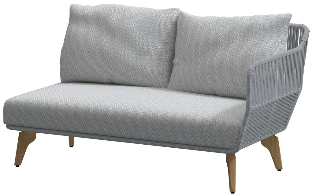 Raphael Modular Teak Frozen 2 seater left arm with 3 cushions