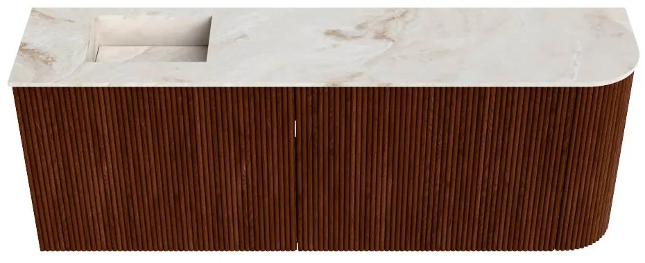 Mondiaz Joya DLux 110cm toiletmeubel ronding rechts ruby met wastafel faye links 1 kraangat frappe