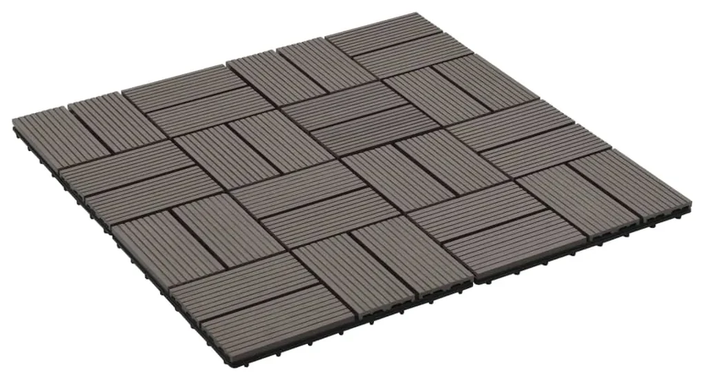 vidaXL 22 st Terrastegels 30x30 cm 2 m² HKC donkerbruin