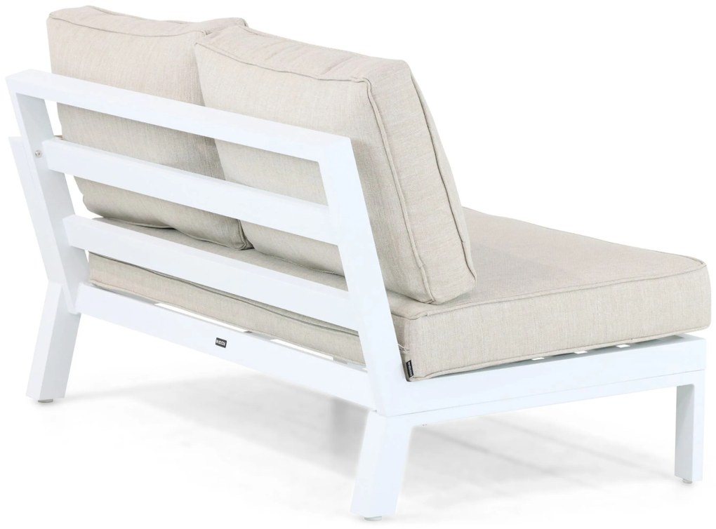 Hoek loungeset 5 personen Aluminium/Polywood (teakfinish) Wit Lifestyle Garden Furniture Bilbao