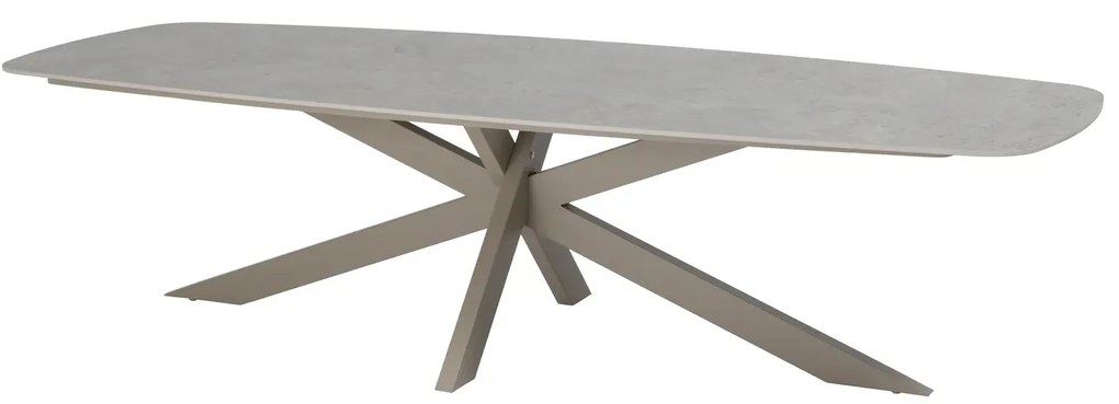 4 Seasons Outdoor Bernini tuinset latte met Prado tafel met barrelvormig blad 300 cm Tuinset   beige weerbestendig