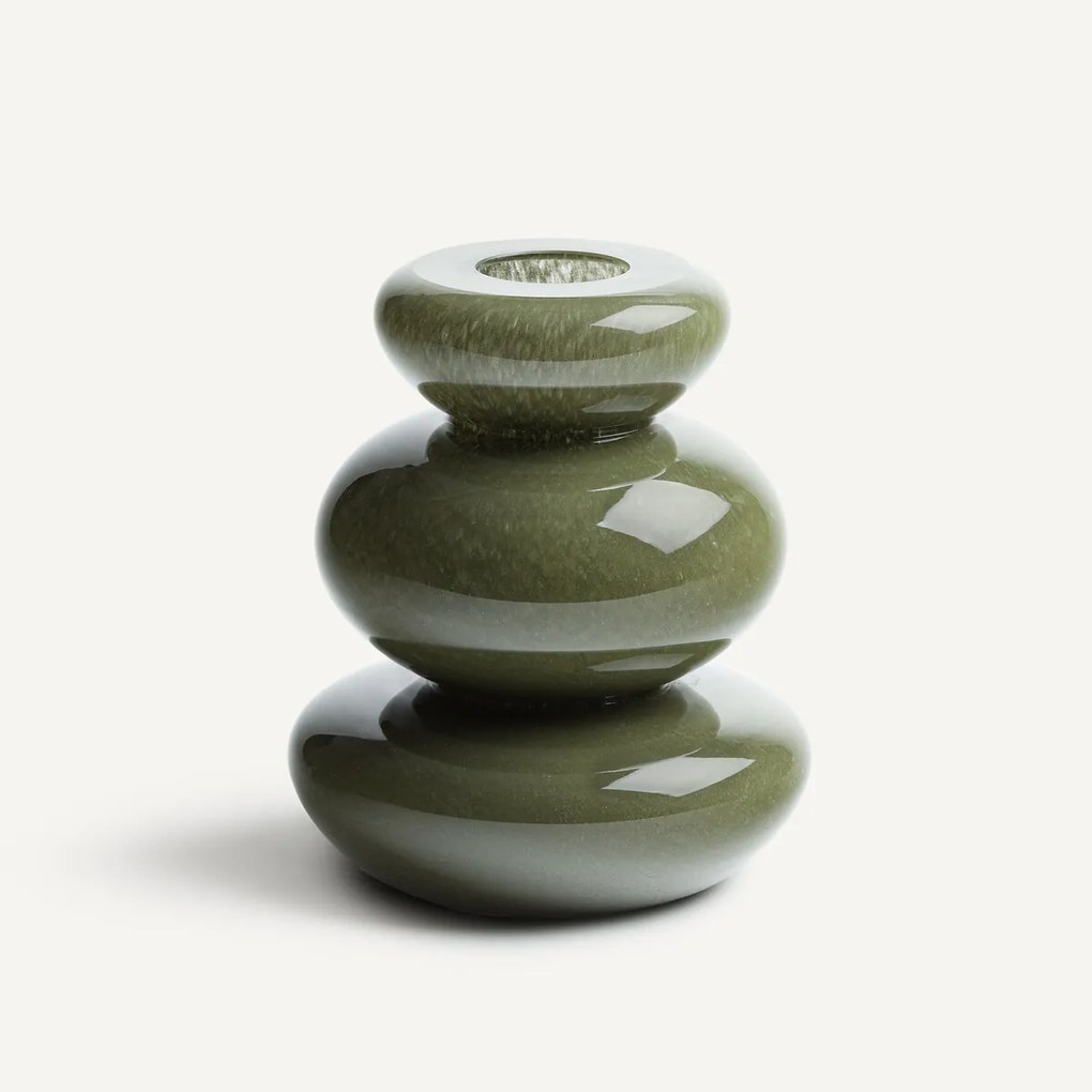 Handgeblazen glazen vaas H20 cm, Fysa