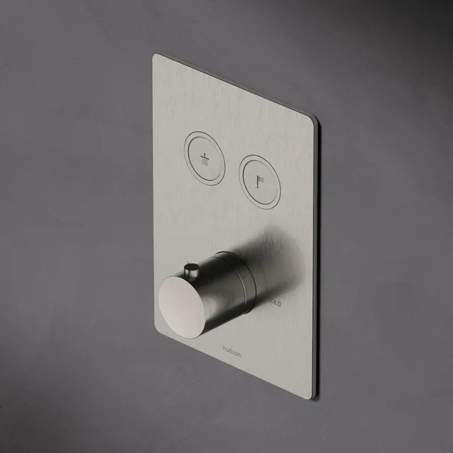 Hotbath Cobber afbouwdeel inbouwthermostaat met 2 pushbuttons geborsteld messing (goud) OUTLET PB009QEXTBB