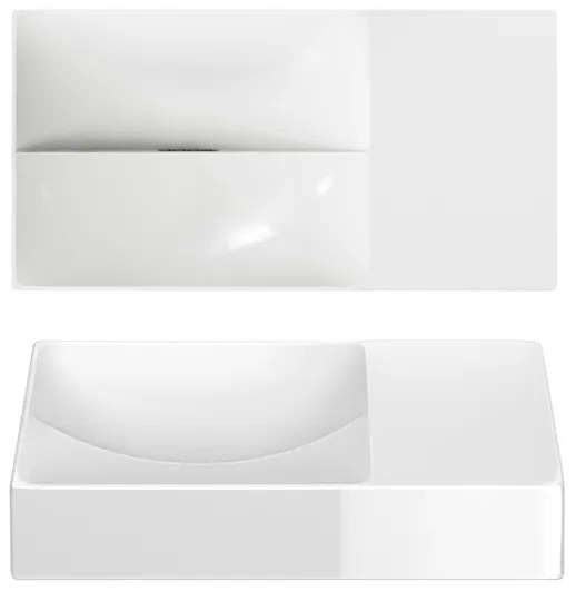 Clou Vale fonteinen keramiek fontein 38x19x7cm zonder kraangat rechts Wit glanzend CL/03.03161.R