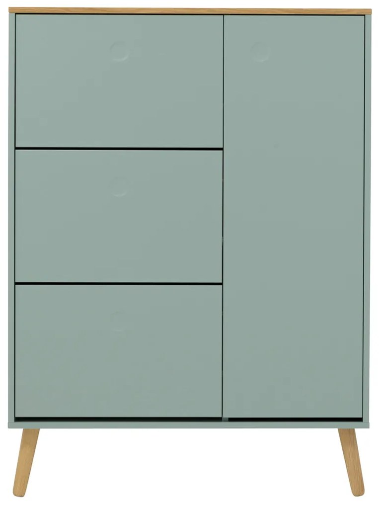 Tenzo Dot Grote Schoenenkast Mat Groen - 94x24x128cm.