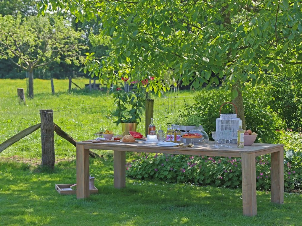 Tuin eettafel ROUGH | Rechthoekig  | Tuintafel Teakhout | 240x100cm | 6 personen | Kees Smit Tuinmeubelen