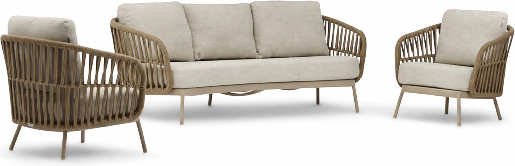 Stoel en Bank Loungeset 5 personen Rope Zand/Beige  Coco Elara
