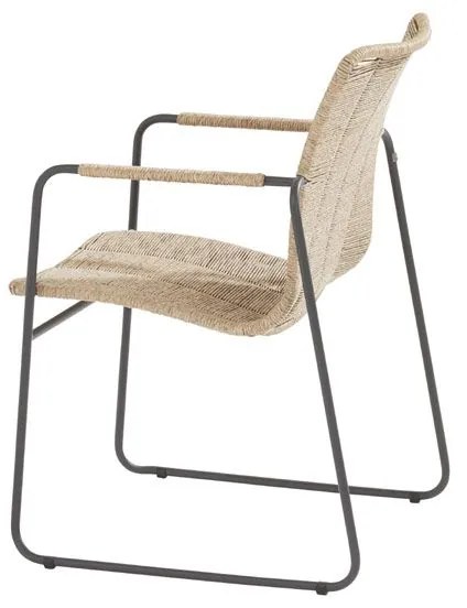 Taste by 4 Seasons Palma eetset naturel met Basso tafel teak blad Ø160 cm * SALE * Tuinset beige weerbestendig