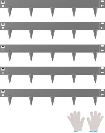 VEVOR Gazonrand 5-pack, Bloembedrand 990x156 mm, Metalen Bloembedrand, Flexibele Tuinrand, Robuuste Tuinafscheiding, Eenvoudig te installeren, Bloembed-/Tuinpadafscheiding, Donkergrijs