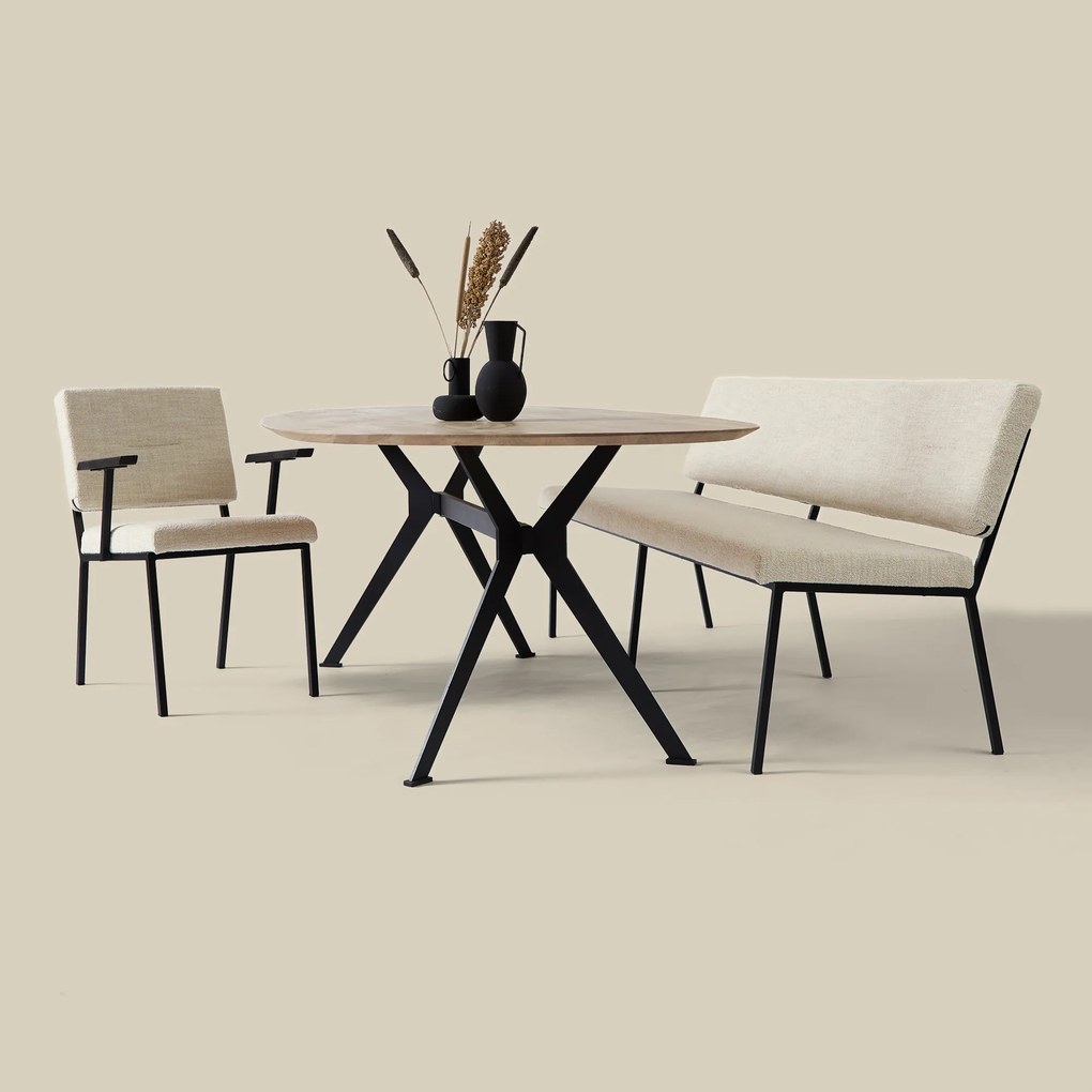 PEPP Interiors Soho Bankje Eetkamer Zandkleur 160cm