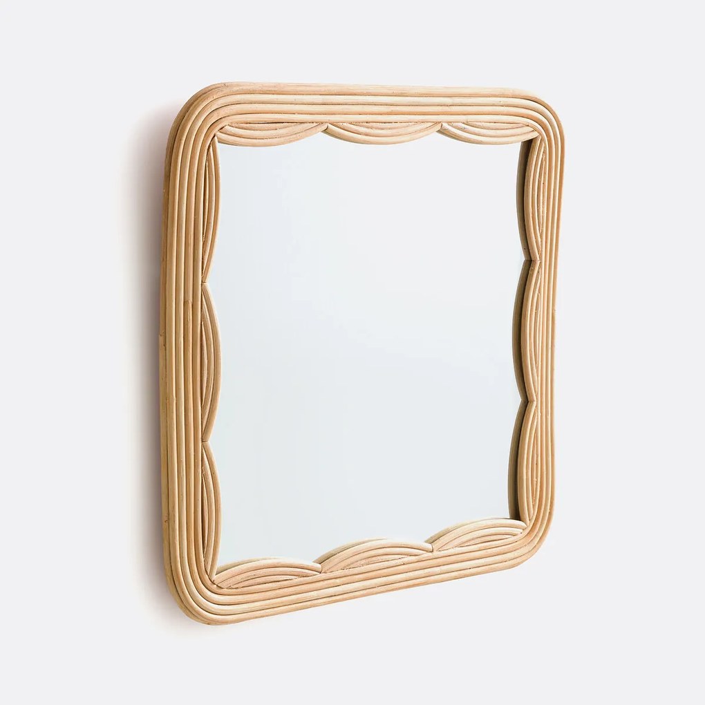 Vierkante spiegel in rotan H52 cm, Vaguo