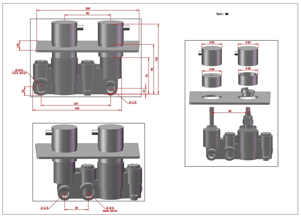 Saniclear Evolution inbouw regendouche met glijstang en 2 standen handdouche geborsteld messing - mat goud