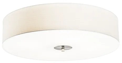 Stoffen Smart plafondlamp wit 50cm incl. 4 Wifi A60 - Drum Jute E27 Scandinavisch rond Binnenverlichting Lamp