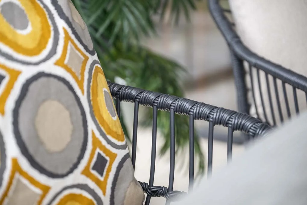 GI Margriet wicker dining tuinstoel - Zwart