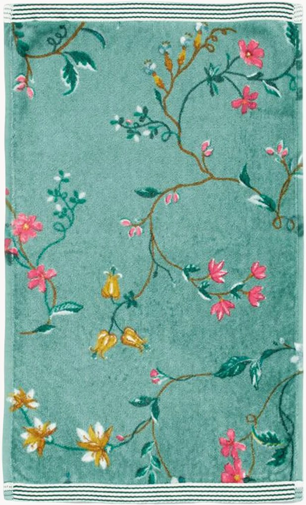 Gastendoekje Les Fleurs van fluweel en handdoekkatoen