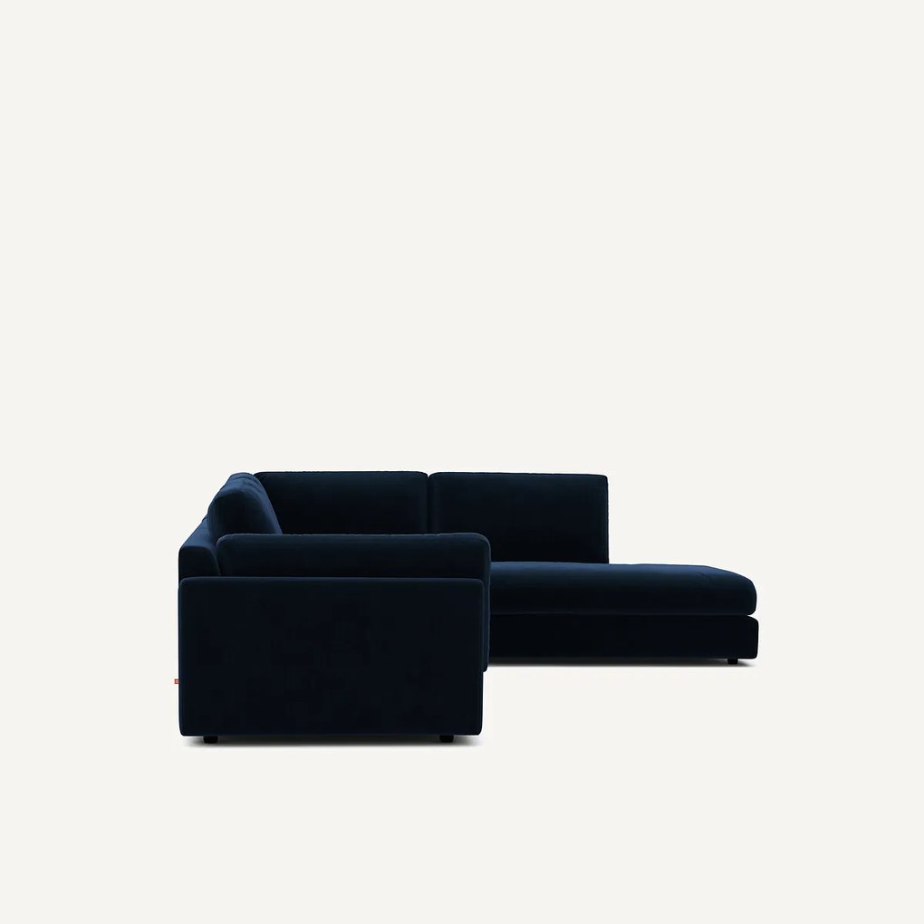 Omvormbare bank met hoek en longchair, fluweel, CÉSAR