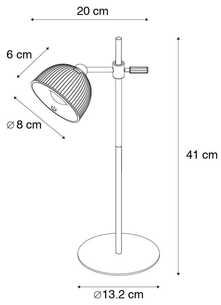 LED Moderne tafellamp met dimmer zwart oplaadbaar - Moxie Modern Binnenverlichting Lamp