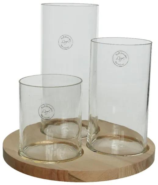 Vase glass dia28-H26cm clear