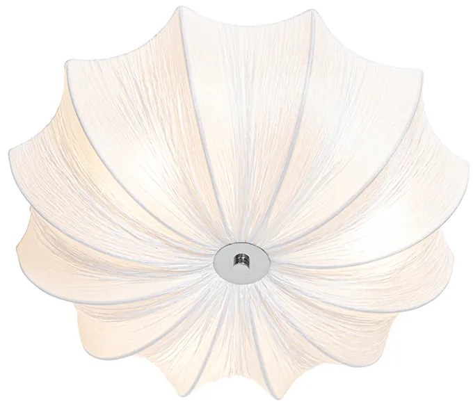 Japandi plafondlamp wit zijden 52cm 3-lichts - Plu