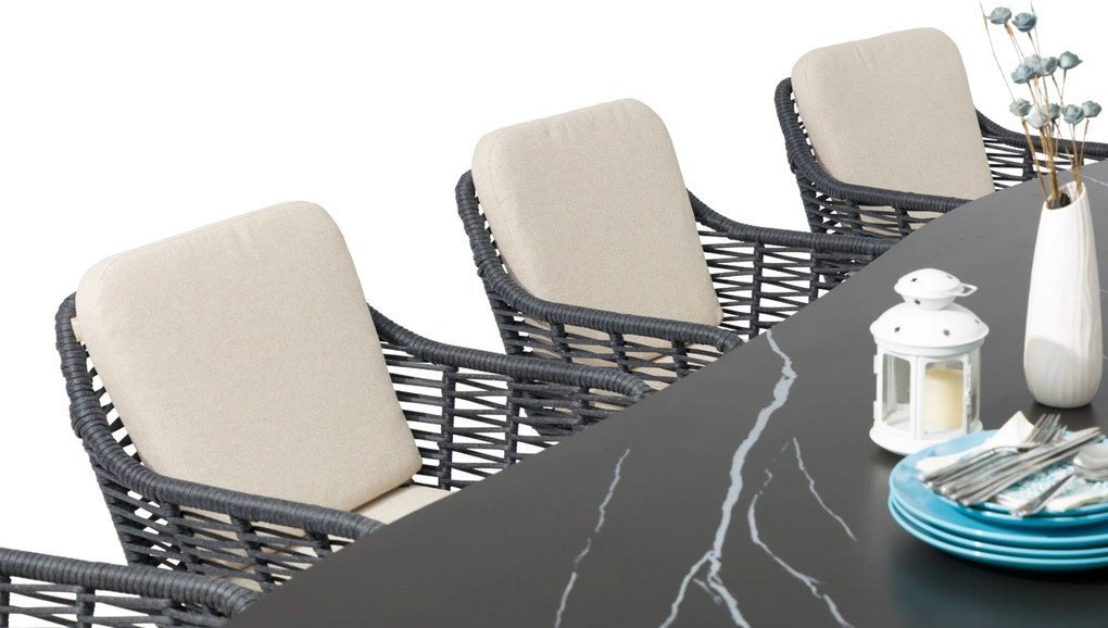 Tuinset 8 personen 300 cm Aluminium/rope Grijs Coco Antoni/Weave