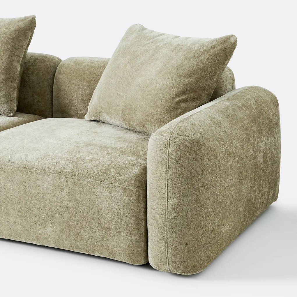 3-zits links modulaire hoekbank in jacquard chenille, AMAD