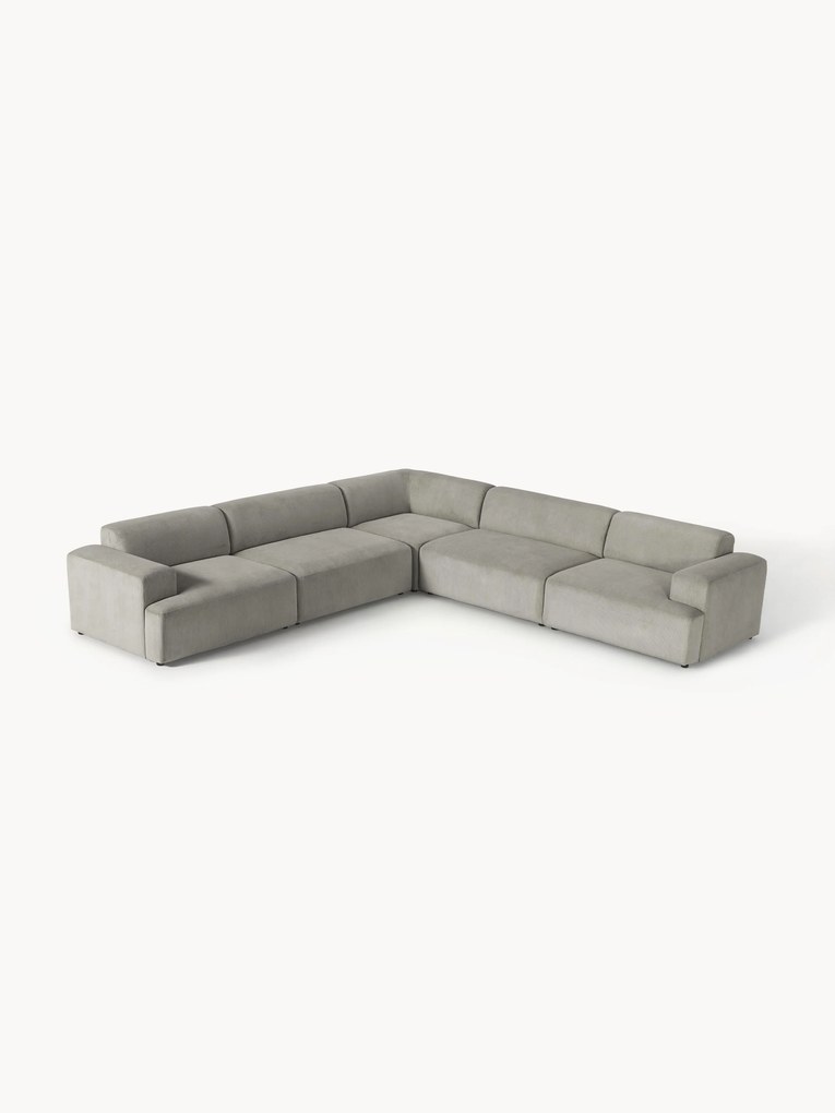 Corduroy hoekbank Melva (4-zits)