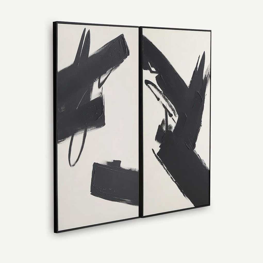 Set van 2 handgeschilderde afbeeldingen, DOPIO