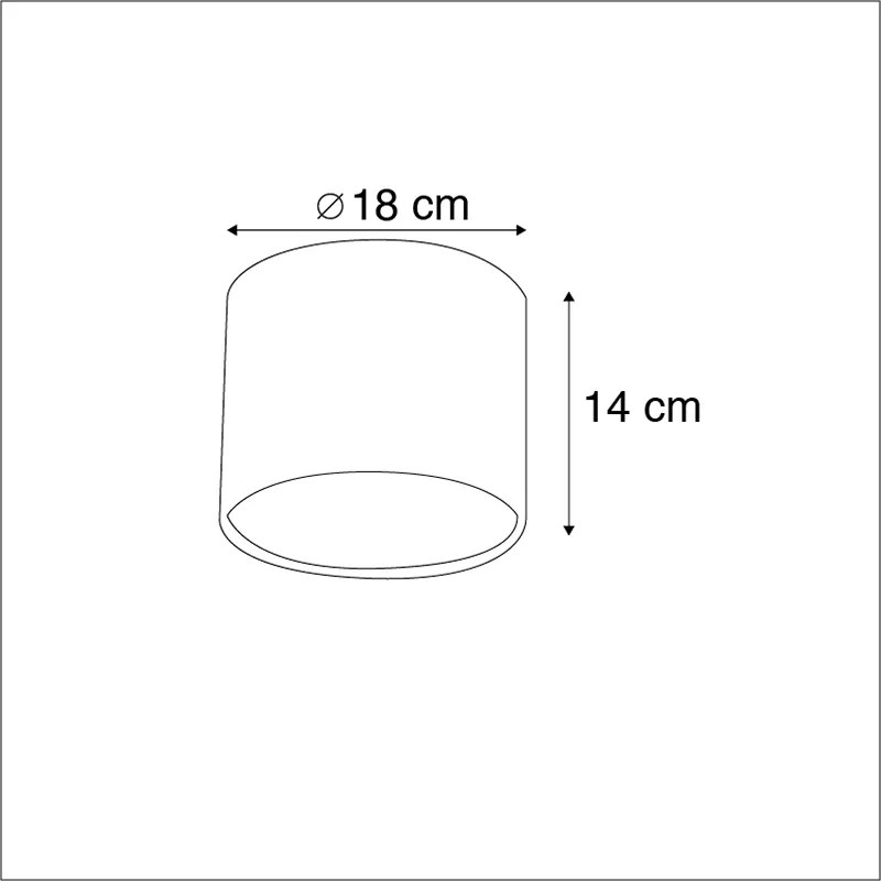 Linnen lampenkap wit 18/18/14