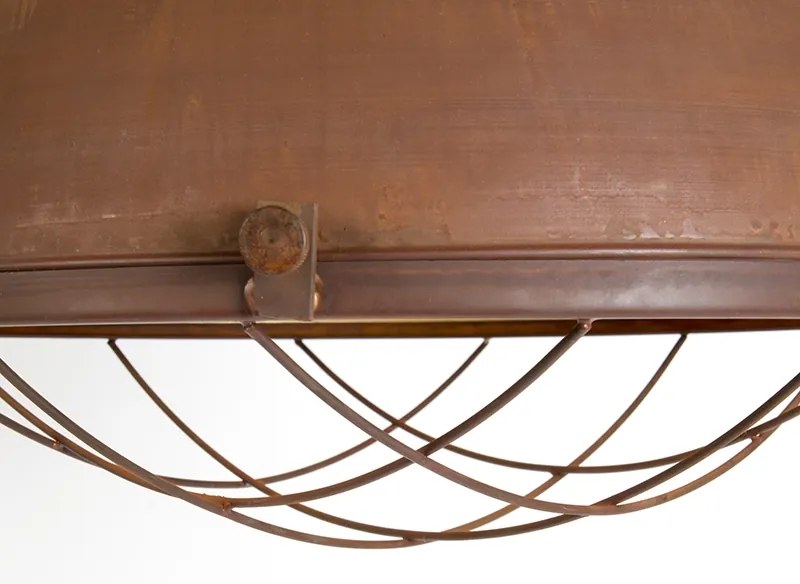 Industriële hanglamp roestbruin met gouden binnenkant - Engine