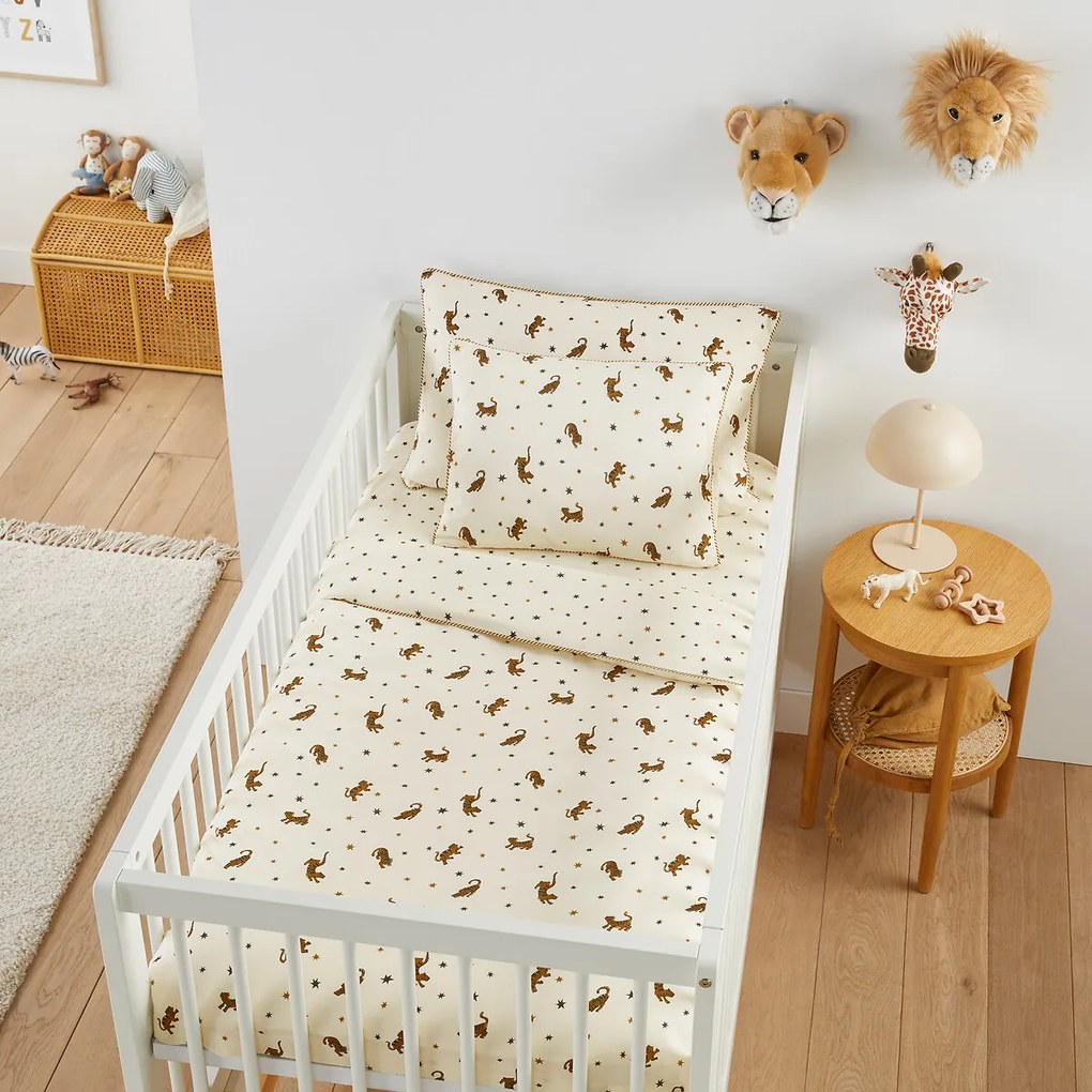 Baby dekbedovertrek 50% gerecycled katoen, Tigris