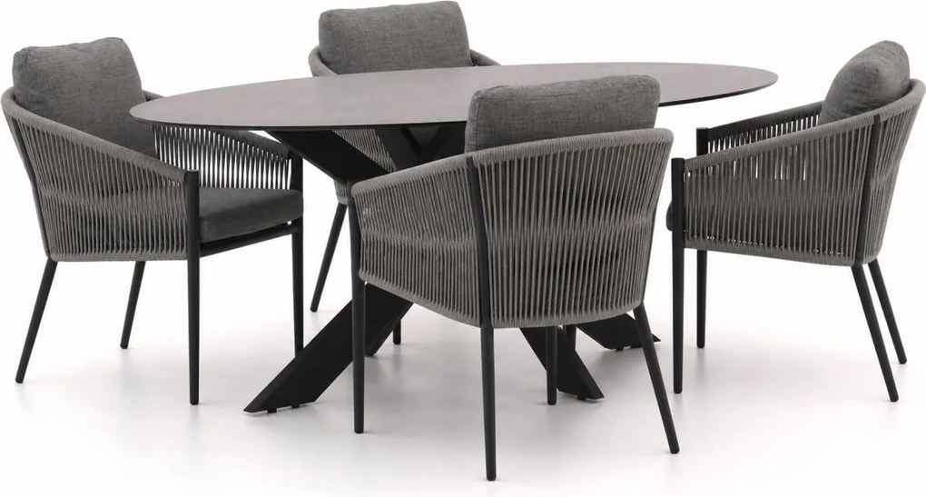 Diningset Bellagio  | 4 personen | Tuinset sintered stone | 5-delig | Kees Smit Tuinmeubelen