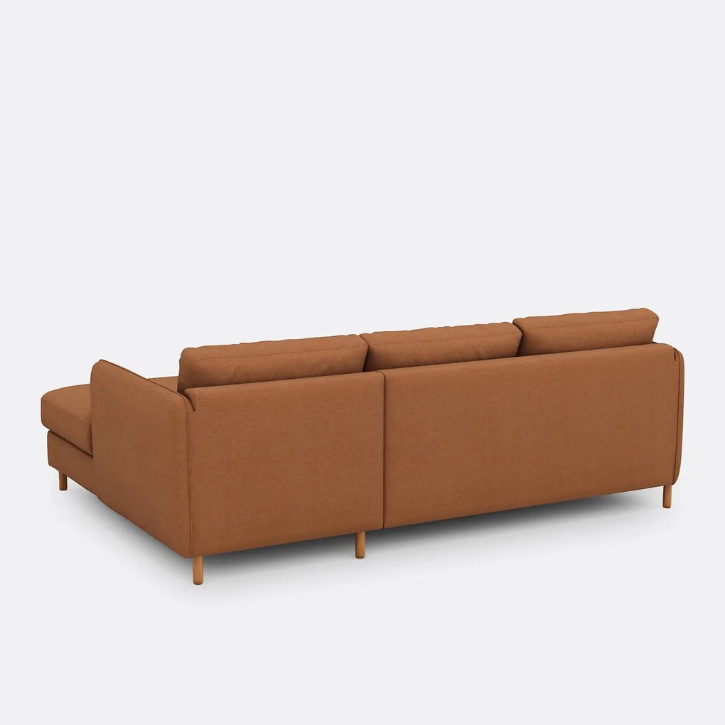 4-zits hoekbank rechts in polyester, LOMÉO