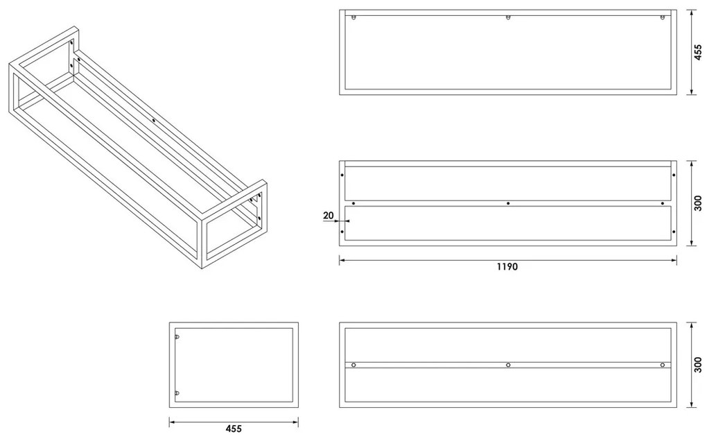 Brauer Believe frame voor wastafel 120cm zwart mat