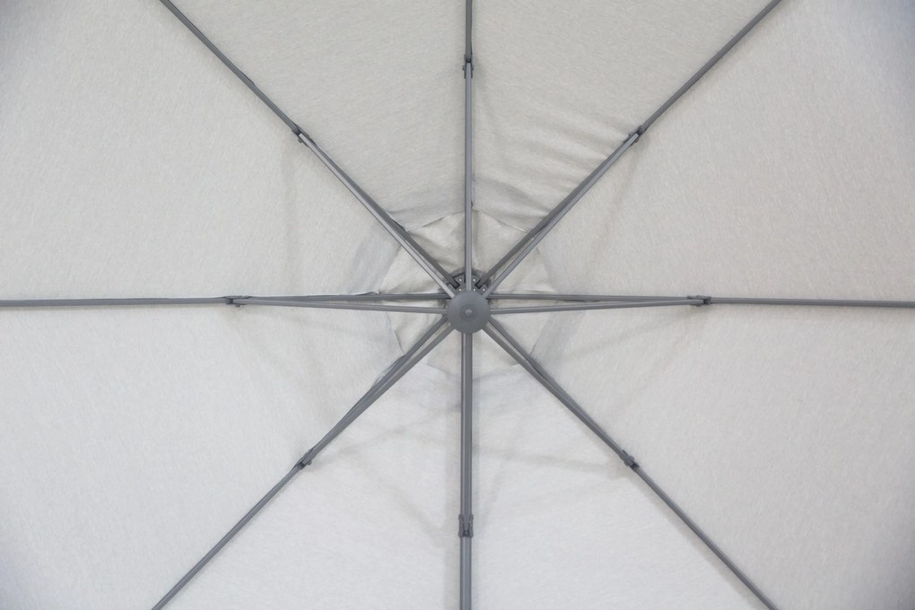 Zweefparasol 3.5m S2 Excellent (incl. voet + hoes) Grijs-antraciet Camello Luna