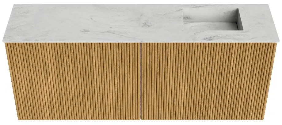 Mondiaz Joya DLux 100cm toiletmeubel oak met wastafel faye rechts 1 kraangat opalo