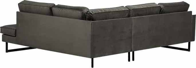 Hoekbank - Stuart - rechts - Velours Adore donkergrijs 68