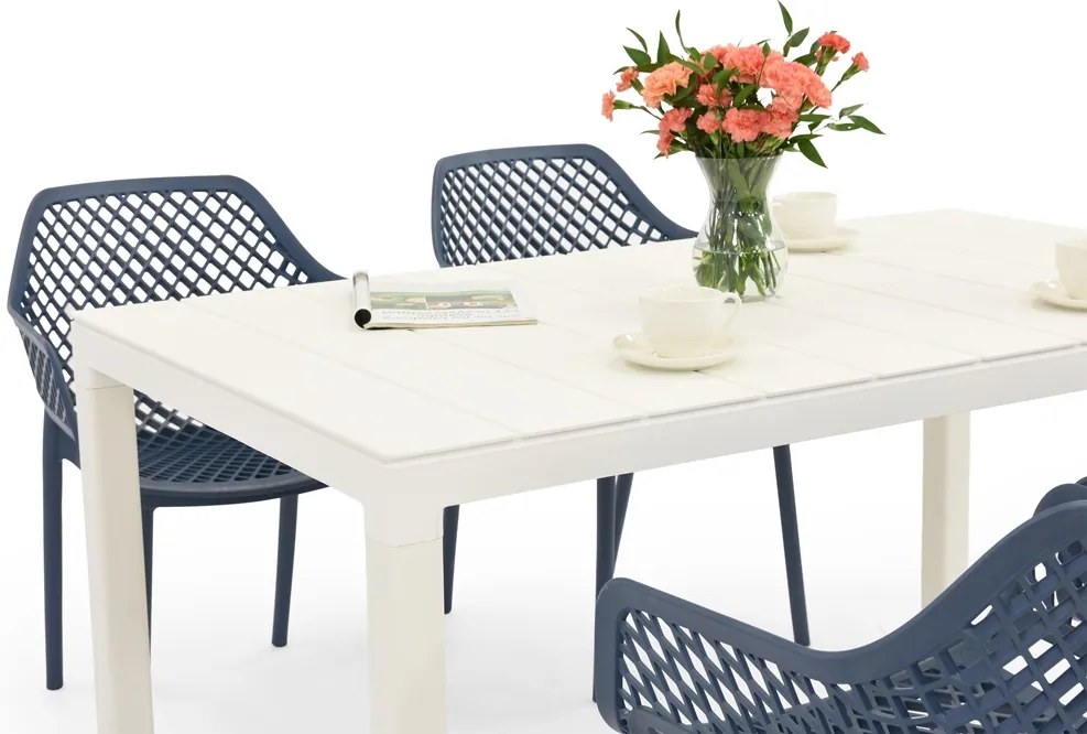 King/Aria tuinset wit en blauw voor 4 personen Bica