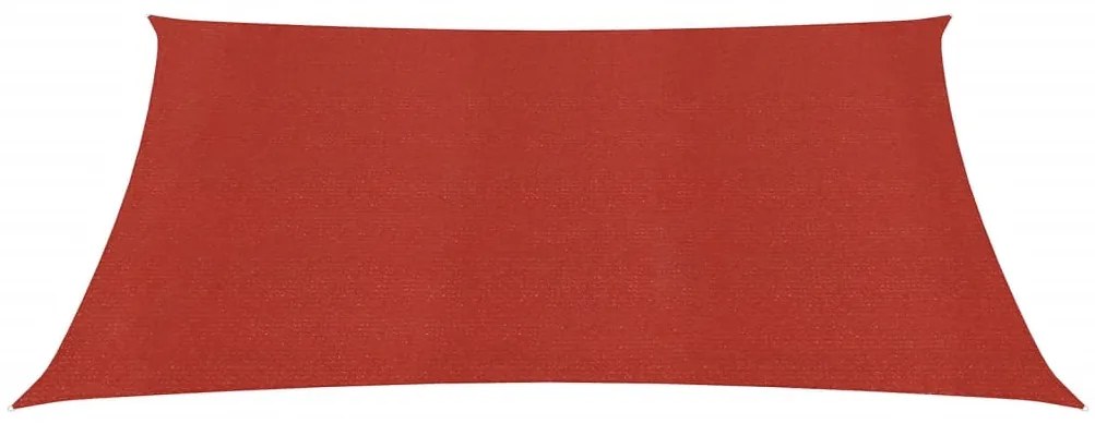 vidaXL Zonnezeil 160 g/m² 2x2 m HDPE rood