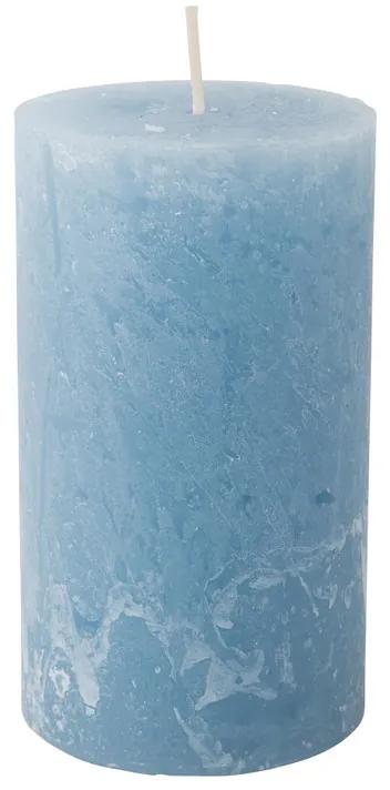 Kaars rustiek - hemelsblauw - 7x12 cm