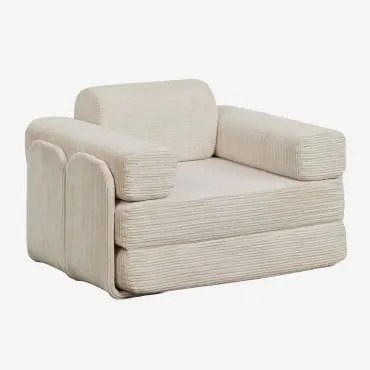 Vacuumverpakte Fluwelen Slaapfauteuil Paoly Linnen Fluweel Linnenbeige - Sklum