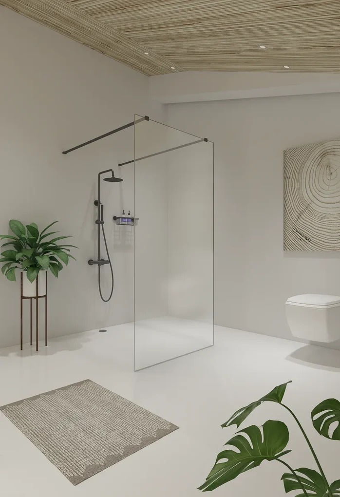 Saniclear Redro vrijstaande douchewand 100x200cm verouderd ijzer - gunmetal