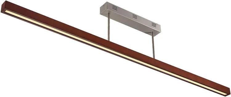 LED houten plafondlamp Tamlin, donkerbruin, 140 cm