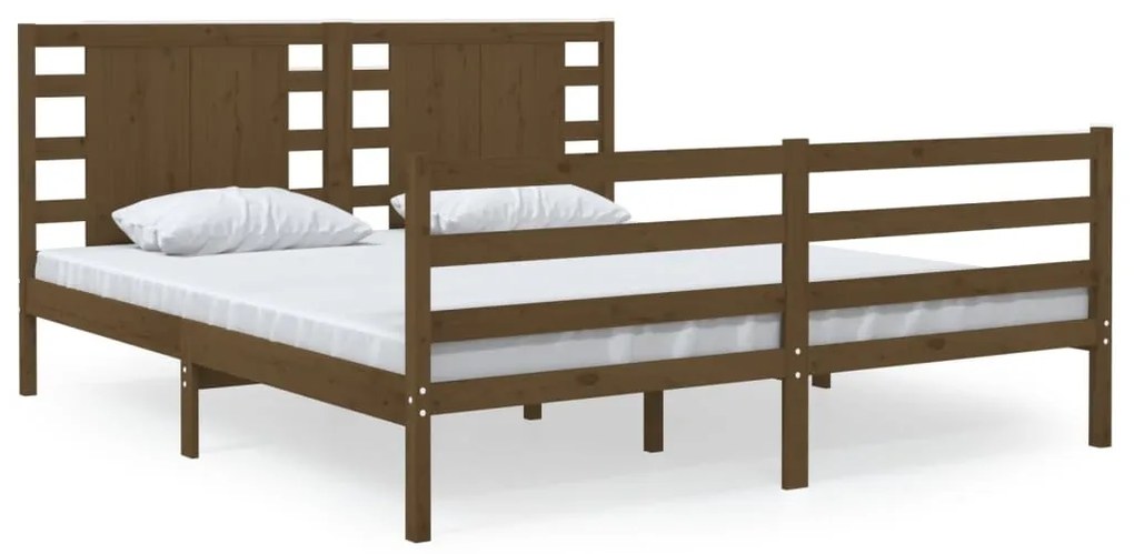 vidaXL Bedframe grenenhout honingbruin 180x200 cm 6FT Super King