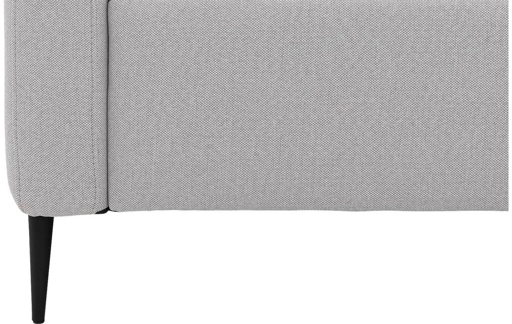 Goossens  Key West lichtgrijs, stof, 3-zits, modern design met ligelement rechts